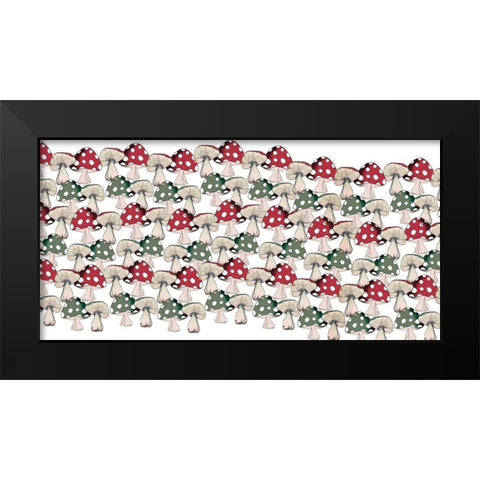 Crowd Of Mushrooms 2 Black Modern Wood Framed Art Print by Elizabeth, Sara