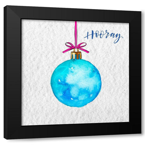 Hooray Ornament Black Modern Wood Framed Art Print by Elizabeth, Sara