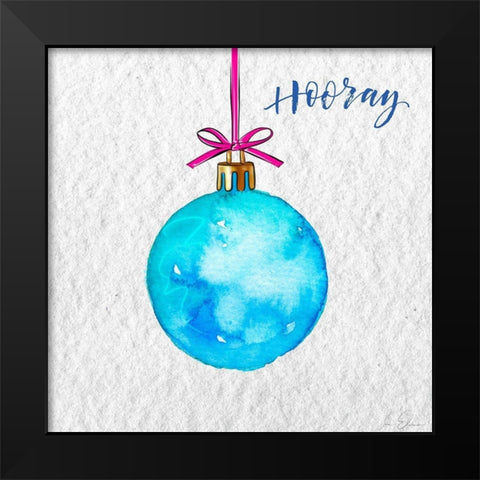 Hooray Ornament Black Modern Wood Framed Art Print by Elizabeth, Sara