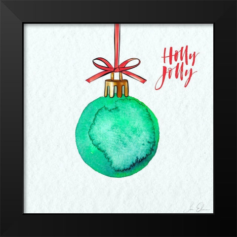 Holly Jolly Ornament Black Modern Wood Framed Art Print by Elizabeth, Sara