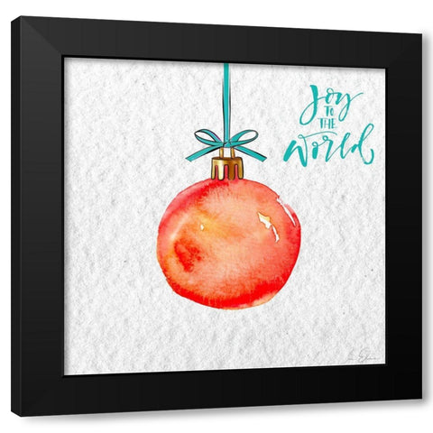 Joy to the World Ornament Black Modern Wood Framed Art Print by Elizabeth, Sara