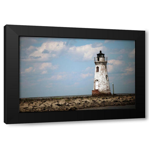 Lighthouse Black Modern Wood Framed Art Print by Colberg, Lisa