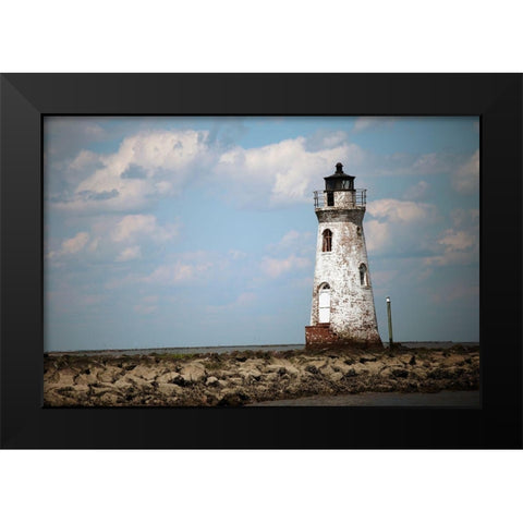 Lighthouse Black Modern Wood Framed Art Print by Colberg, Lisa