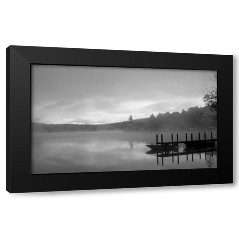 On The Dock BW Black Modern Wood Framed Art Print with Double Matting by Grey, Jace