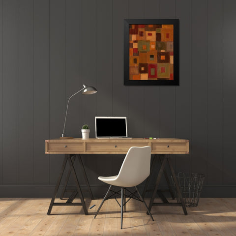 Patchwork I Black Modern Wood Framed Art Print by Davey, Linda