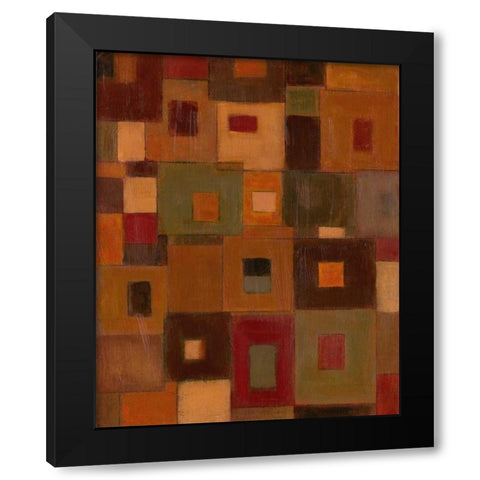 Patchwork I Black Modern Wood Framed Art Print with Double Matting by Davey, Linda