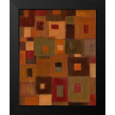 Patchwork I Black Modern Wood Framed Art Print by Davey, Linda