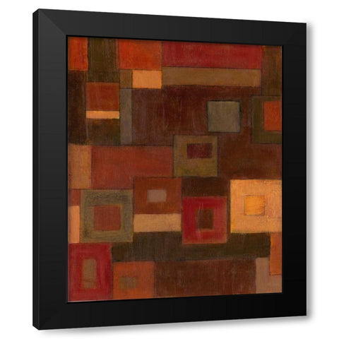 Patchwork II Black Modern Wood Framed Art Print with Double Matting by Davey, Linda