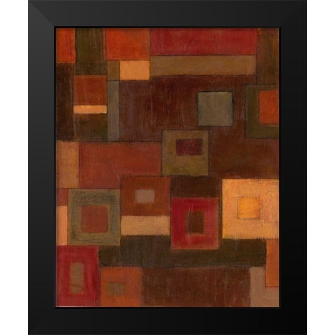Patchwork II Black Modern Wood Framed Art Print by Davey, Linda