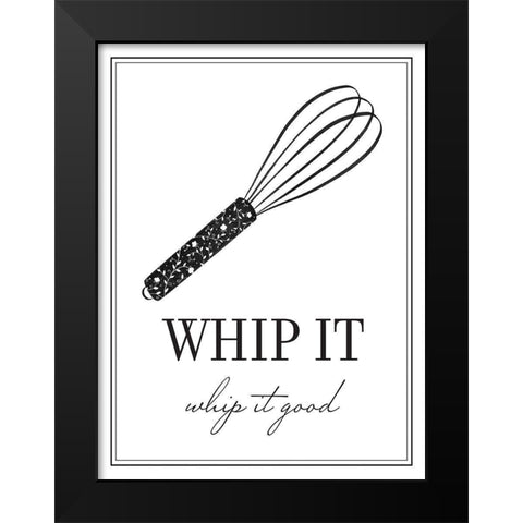 Whip It Good Black Modern Wood Framed Art Print by McFarland, Leslie