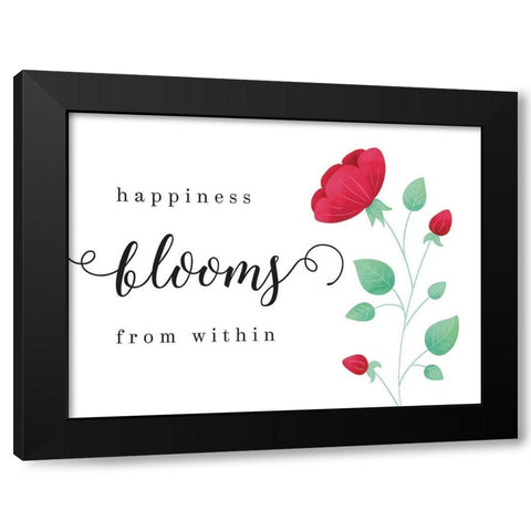 Happiness Blooms From Within Black Modern Wood Framed Art Print with Double Matting by McFarland, Leslie