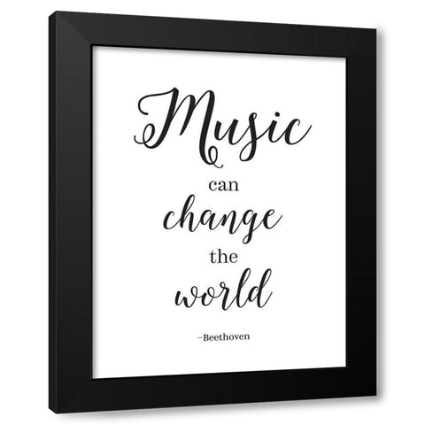 Music Can Change  the World Black Modern Wood Framed Art Print with Double Matting by McFarland, Leslie
