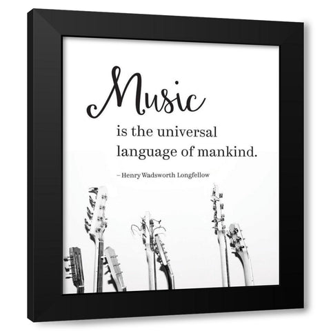 Music Universal Language Black Modern Wood Framed Art Print with Double Matting by McFarland, Leslie