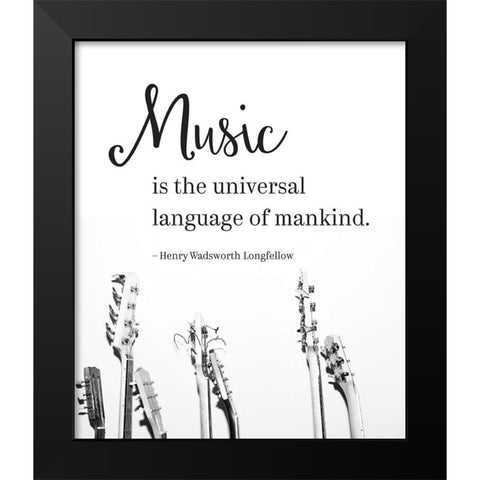 Music Universal Language Black Modern Wood Framed Art Print by McFarland, Leslie