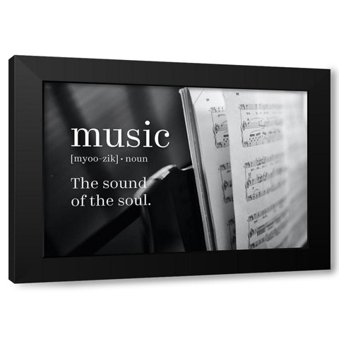Music Sound of Soul Black Modern Wood Framed Art Print by McFarland, Leslie