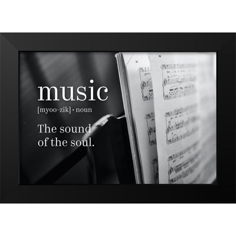 Music Sound of Soul Black Modern Wood Framed Art Print by McFarland, Leslie