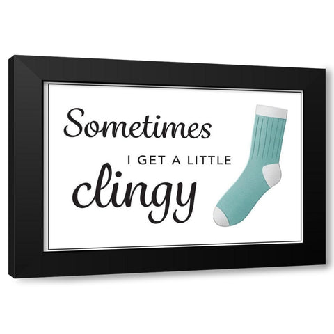 Clingy Black Modern Wood Framed Art Print by McFarland, Leslie