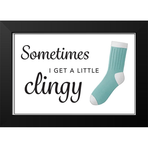 Clingy Black Modern Wood Framed Art Print by McFarland, Leslie