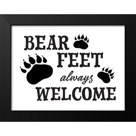 Bear Feet Black Modern Wood Framed Art Print by McFarland, Leslie