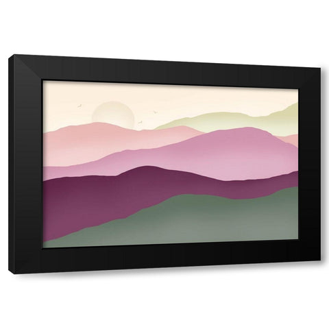 Colorful Mountains 1 Black Modern Wood Framed Art Print by McFarland, Leslie
