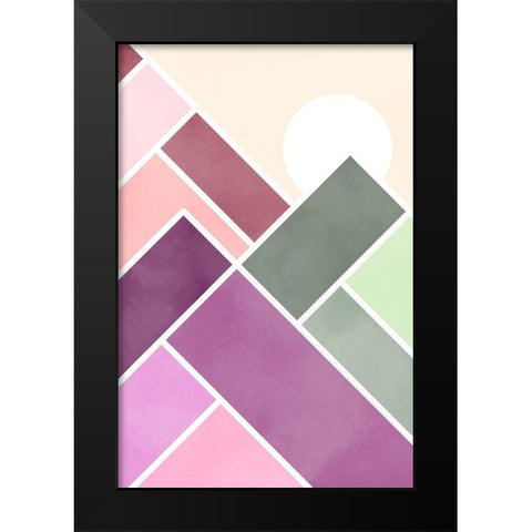 Geometric Mountains 1 Black Modern Wood Framed Art Print by McFarland, Leslie