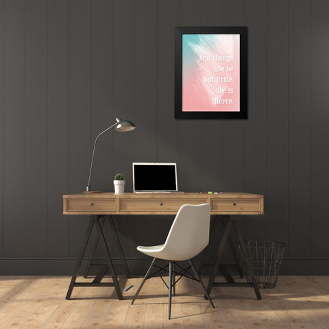 She Is Fierce Black Modern Wood Framed Art Print by McFarland, Leslie