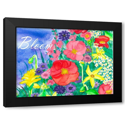 Fresh Flowers Black Modern Wood Framed Art Print with Double Matting by Korsgaden, Laurie