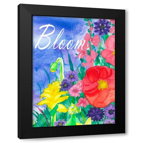 Flowers of the Hill Black Modern Wood Framed Art Print by Korsgaden, Laurie
