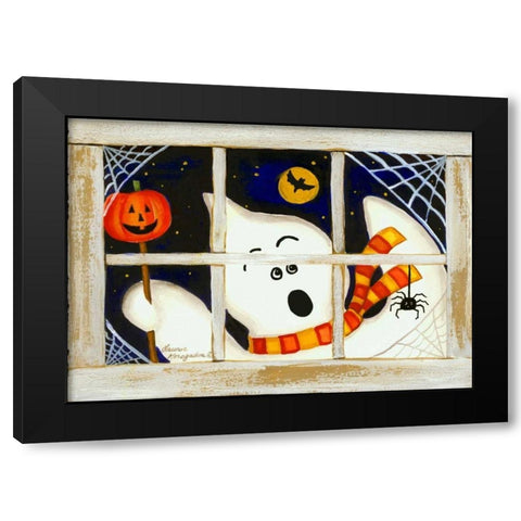 BOO Black Modern Wood Framed Art Print with Double Matting by Korsgaden, Laurie