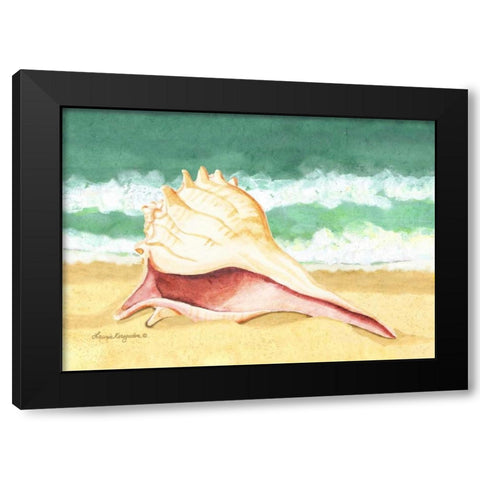 Seashell I Black Modern Wood Framed Art Print by Korsgaden, Laurie