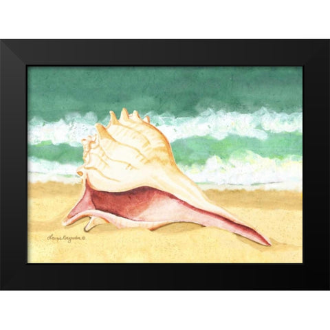 Seashell I Black Modern Wood Framed Art Print by Korsgaden, Laurie