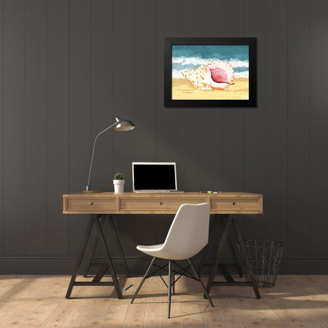 Seashell II Black Modern Wood Framed Art Print by Korsgaden, Laurie
