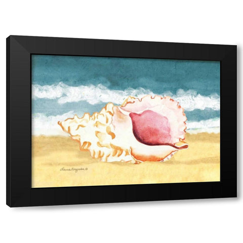 Seashell II Black Modern Wood Framed Art Print with Double Matting by Korsgaden, Laurie