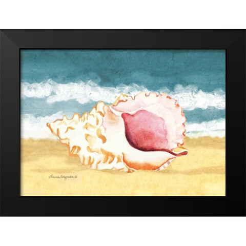 Seashell II Black Modern Wood Framed Art Print by Korsgaden, Laurie
