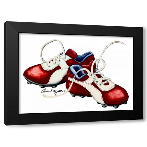 Cleats Black Modern Wood Framed Art Print by Korsgaden, Laurie