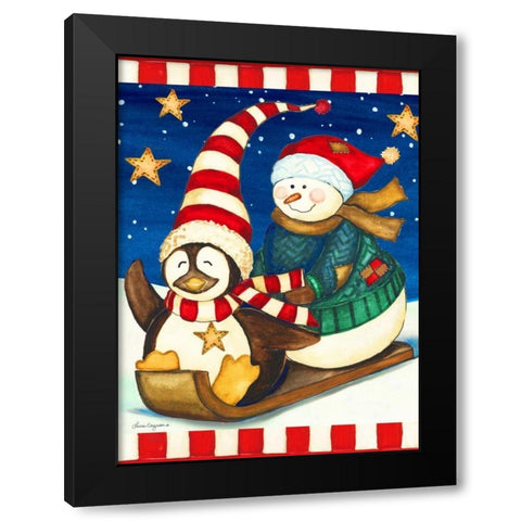 Wee Wee Wee Black Modern Wood Framed Art Print with Double Matting by Korsgaden, Laurie