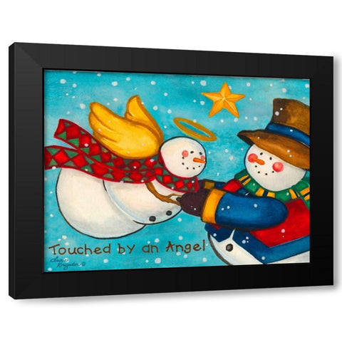 Touched by An Angel Black Modern Wood Framed Art Print by Korsgaden, Laurie