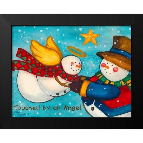 Touched by An Angel Black Modern Wood Framed Art Print by Korsgaden, Laurie