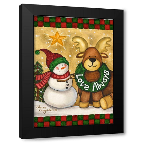 Love Always Black Modern Wood Framed Art Print by Korsgaden, Laurie