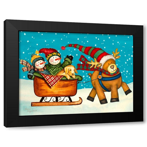 Festive Times Black Modern Wood Framed Art Print with Double Matting by Korsgaden, Laurie