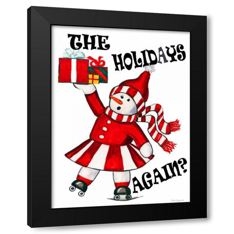 The Holidays Again Black Modern Wood Framed Art Print by Korsgaden, Laurie