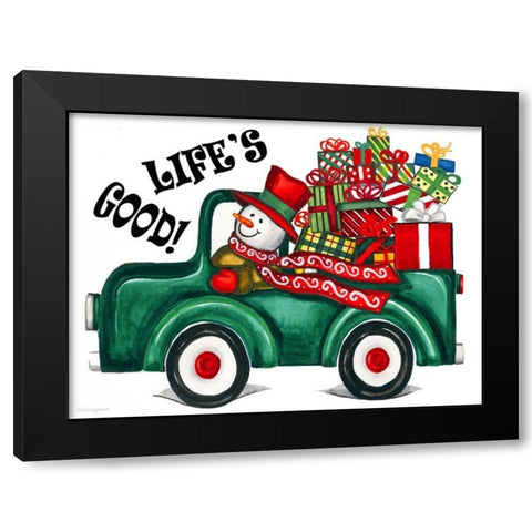 Lifes Good Black Modern Wood Framed Art Print by Korsgaden, Laurie