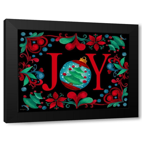 Joy Black Modern Wood Framed Art Print with Double Matting by Korsgaden, Laurie