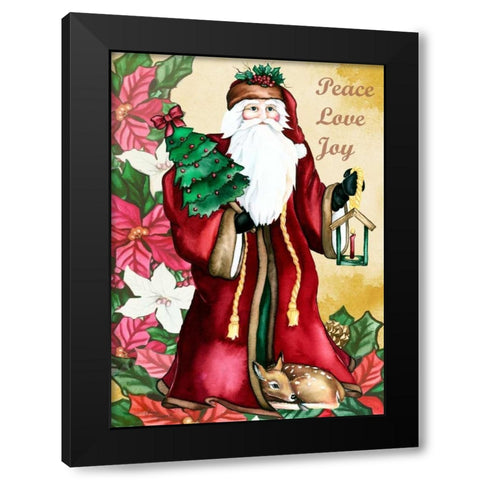 Peace Love Joy Black Modern Wood Framed Art Print with Double Matting by Korsgaden, Laurie