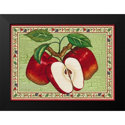 Apples Black Modern Wood Framed Art Print by Korsgaden, Laurie