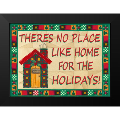 Home for The Holidays Black Modern Wood Framed Art Print by Korsgaden, Laurie