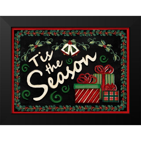 Tis the Season Black Modern Wood Framed Art Print by Korsgaden, Laurie