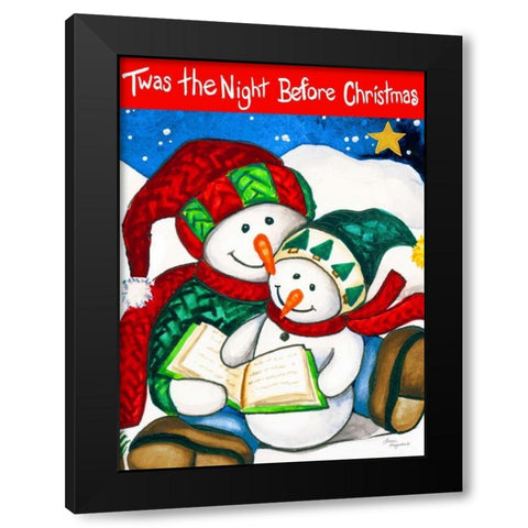 Twas the Night Black Modern Wood Framed Art Print with Double Matting by Korsgaden, Laurie