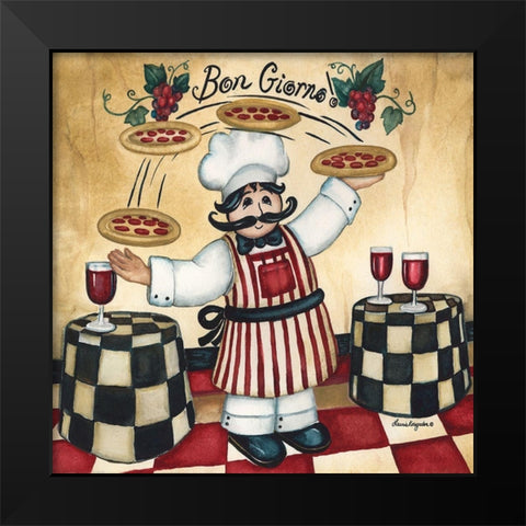 Chefs Black Modern Wood Framed Art Print by Korsgaden, Laurie