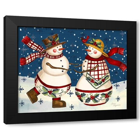 Holiday Dance Black Modern Wood Framed Art Print by Korsgaden, Laurie